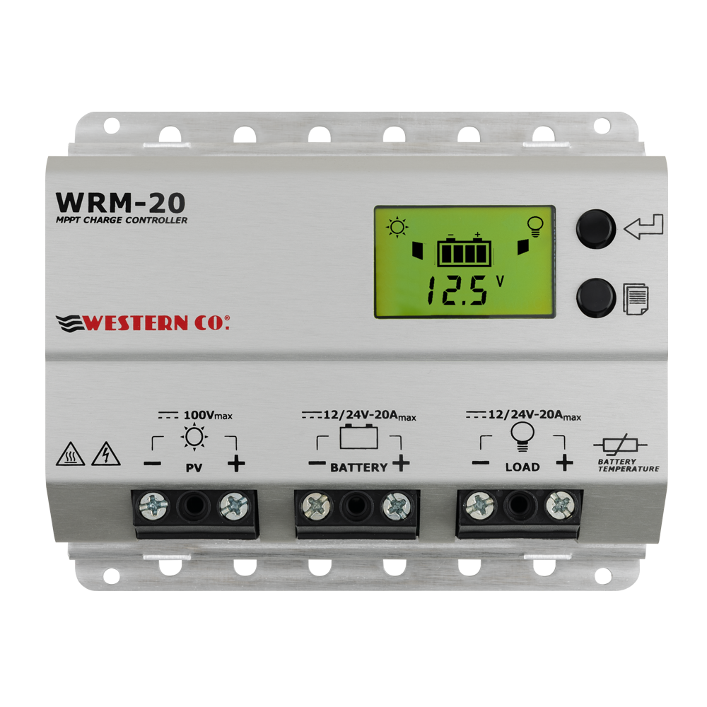 Regolatore di carica MPPT 20A 12/24V | WRM20 | Western Co.