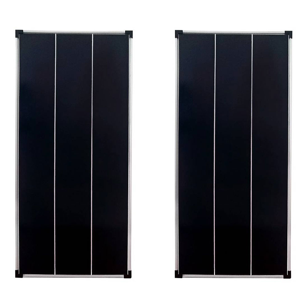 Coppia pannelli fotovoltaici full black 100 Wp monocristallino per impianti ad isola 12V | Solmax 116x45 (2 pezzi)