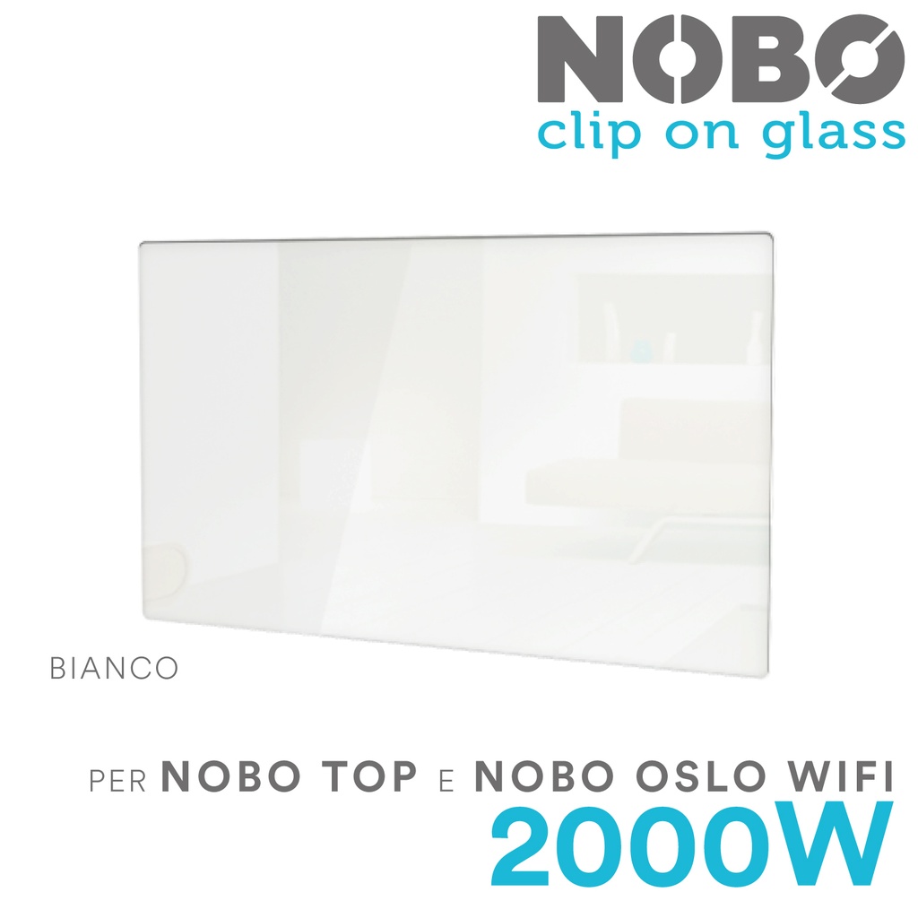 Clip on glass bianco per NOBO 2000W