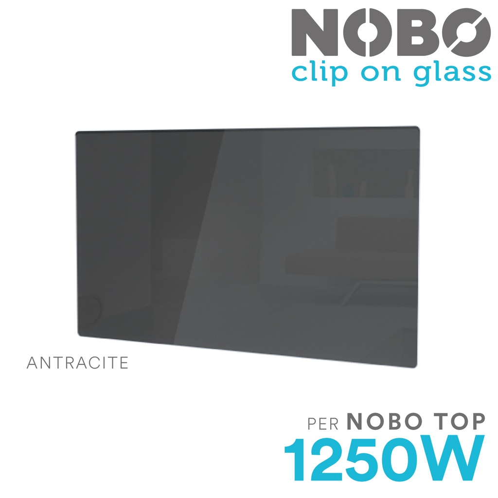 Clip on glass antracite per NOBO 1250W