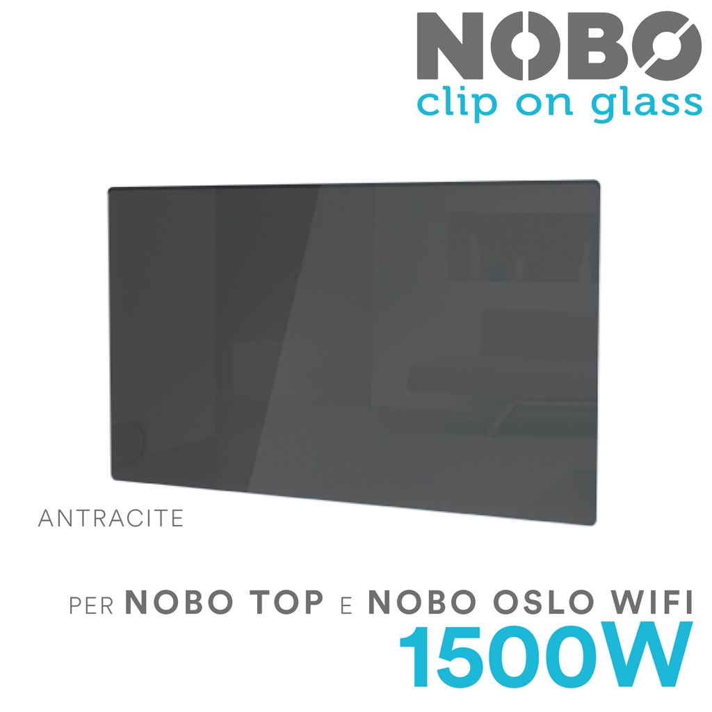 Clip on glass antracite per NOBO 1500W
