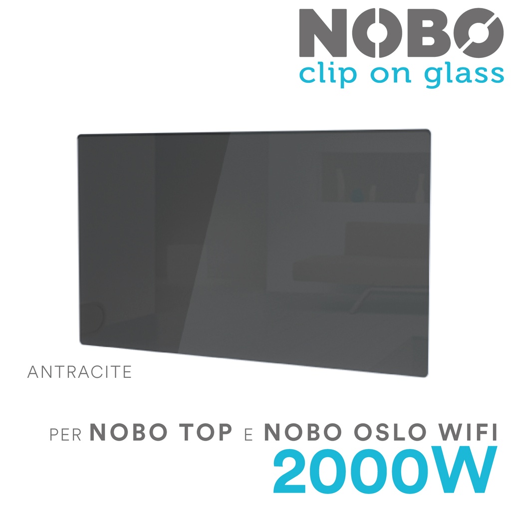 Clip on glass antracite per NOBO 2000W