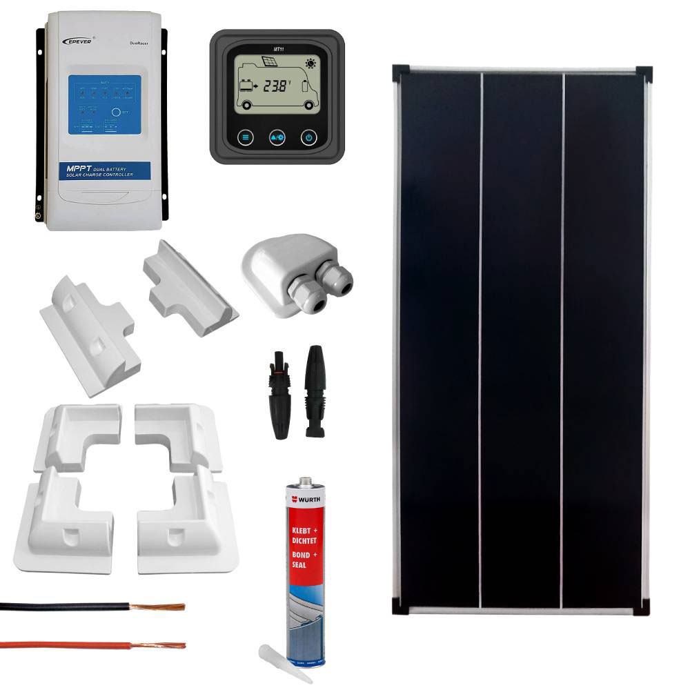 Kit fotovoltaico per camper con pannello 100Wp mono e regolatore MPPT | CAMP100MPPT