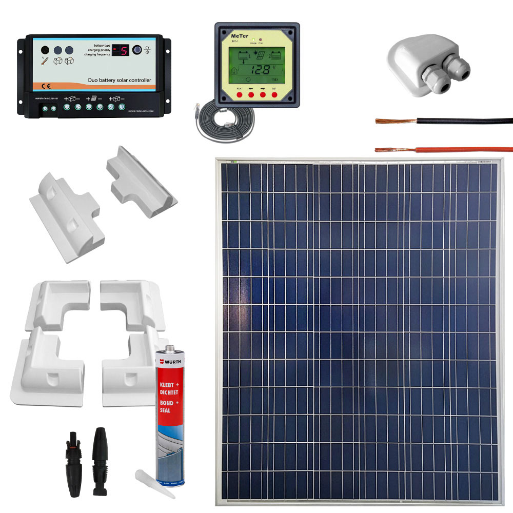 Kit fotovoltaico completo per camper con pannello 200Wp POLI | CAMP200P-P