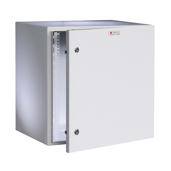 Armadio Rack 19" a muro 13U grigio IP65 porta cieca prof. 400 mm