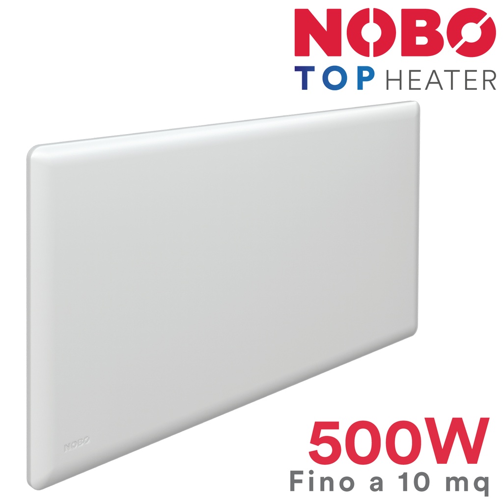 Radiador eléctrico de bajo consumo noruego NOBO | 500W | hasta 10 m² (incluido el Termostato NCU-2Te)