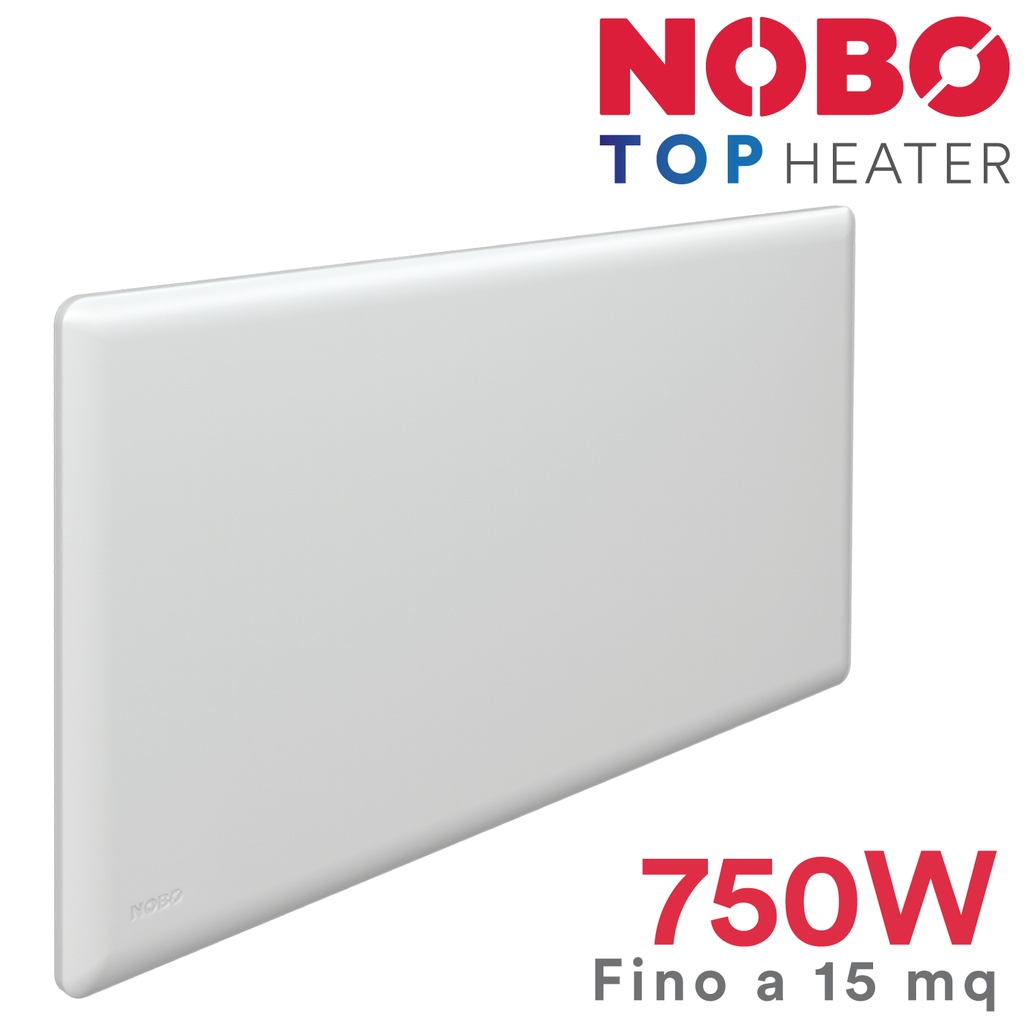 Radiador eléctrico de bajo consumo noruego NOBO | 750W | hasta 15 m² (incluido el Termostato NCU-2Te)
