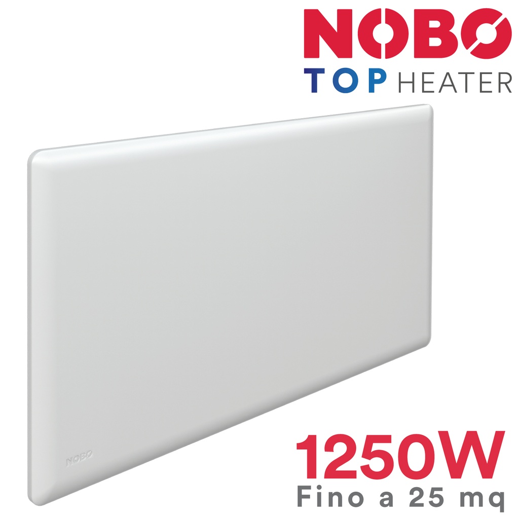 Radiatore elettrico norvegese NOBO 1250W per ambienti fino a 25 m² (include termostato NCU-2Te)