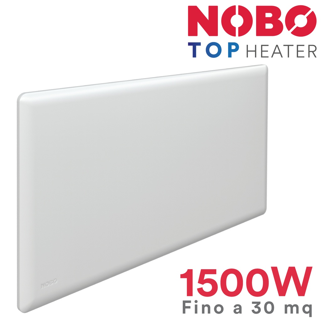 Radiatore elettrico norvegese NOBO 1500W per ambienti fino a 30 m² (include termostato NCU-2Te)