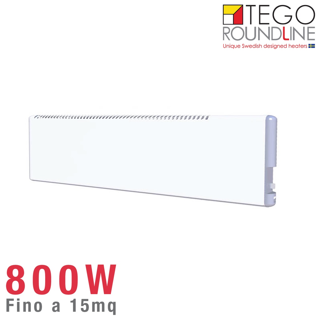 Radiatore svedese TEGO 800W basso consumo | h. 20cm | fino 15 m²