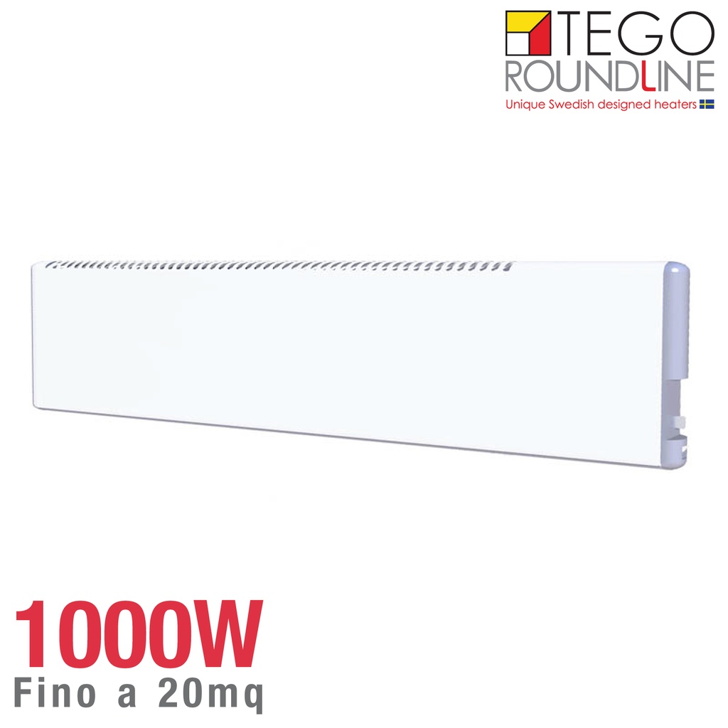 Radiatore svedese TEGO 1000W basso consumo | h. 20cm | fino 20 m²