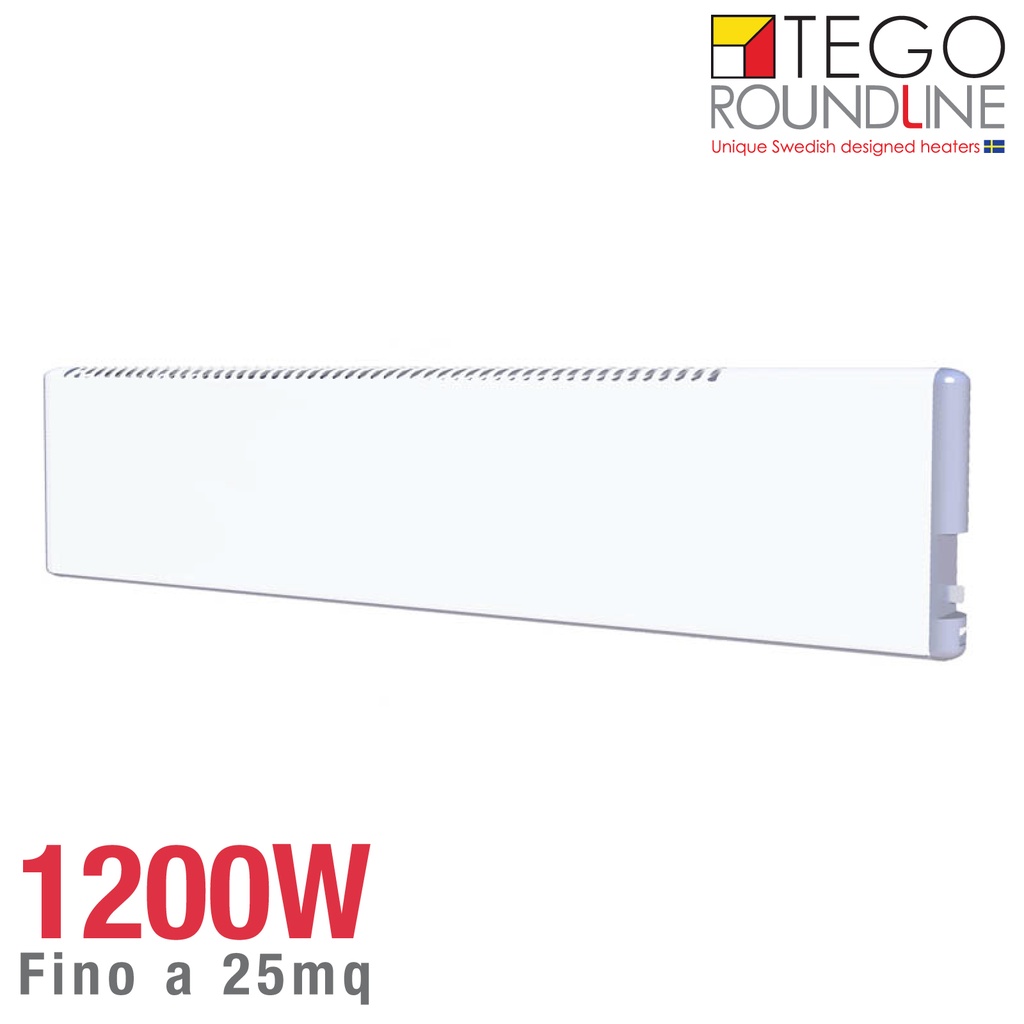 Radiatore svedese TEGO 1200W basso consumo | h. 20cm | fino 25 m²