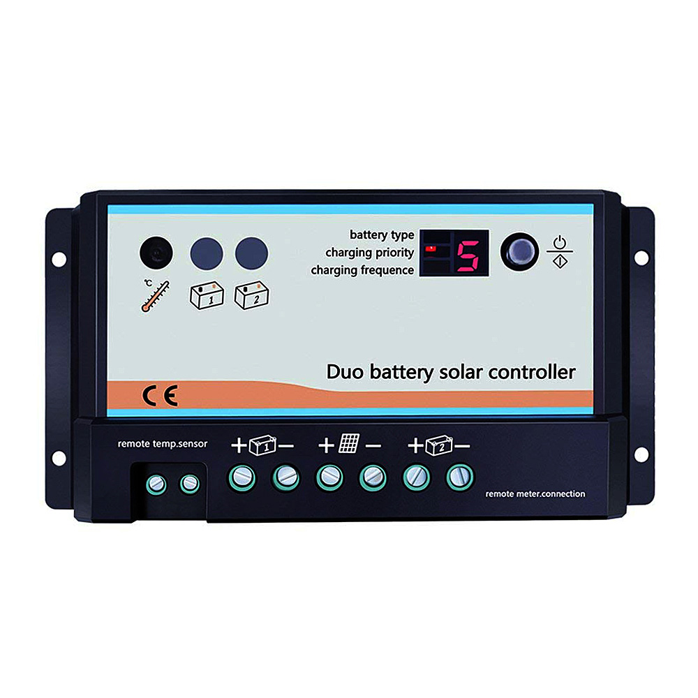 Regolatore di carica PWM 10A 12/24V REGDUO per 2 batterie | EP210 | EP Solar