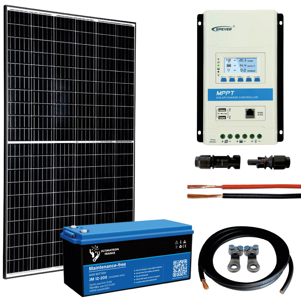 Kit fotovoltaico ad isola 12V minimo 400 Wp completo e di alta qualità | EUREKA L