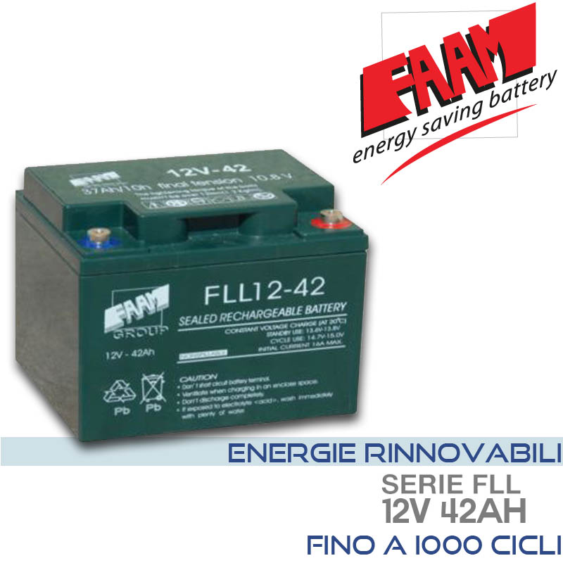 Batteria FAAM ermetica al piombo AGM piastra piana 12V 31Ah