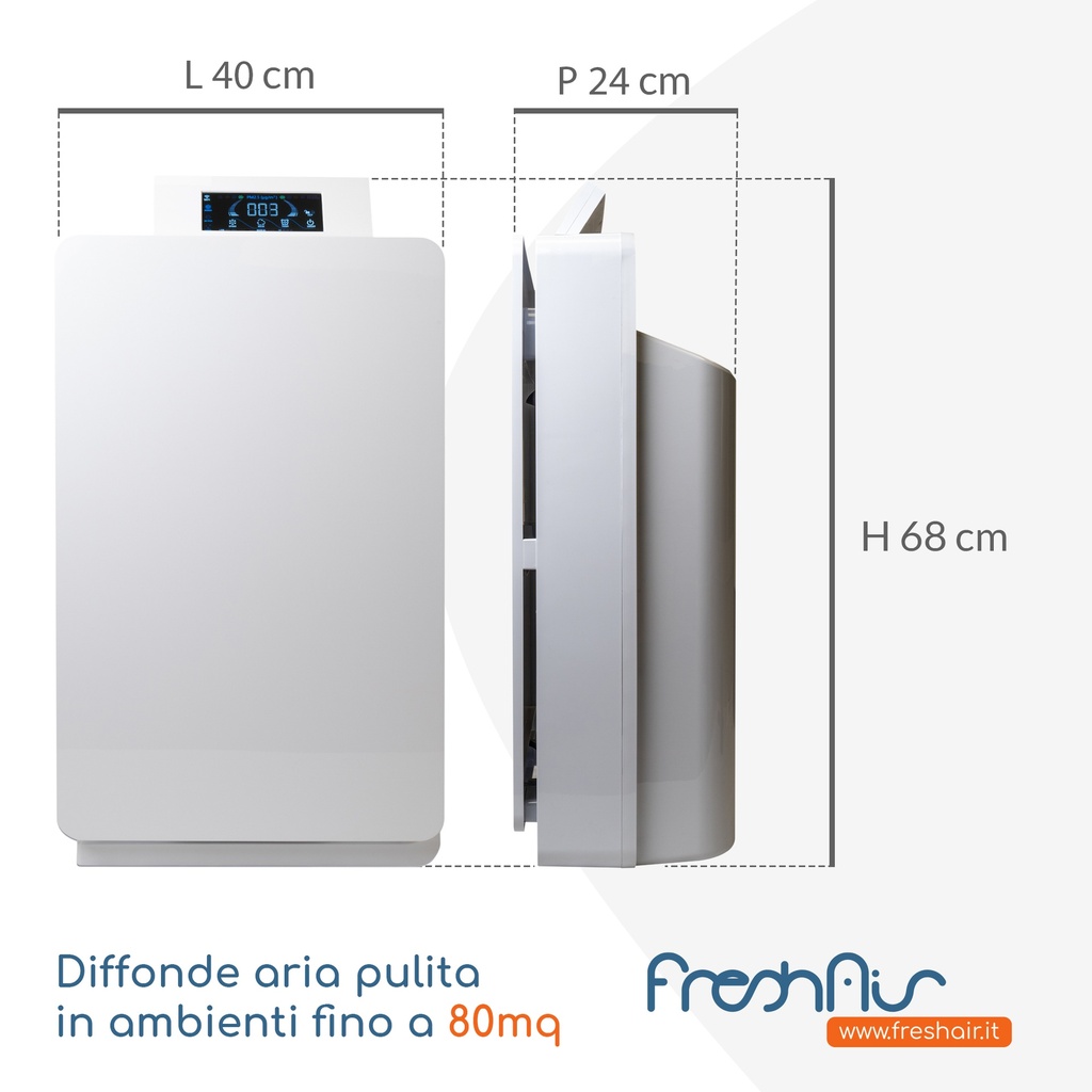 Purificatore d'aria Fresh Air 80 | Hepa, UV, Ioni, Ozono | fino 80 m² | FreshAir
