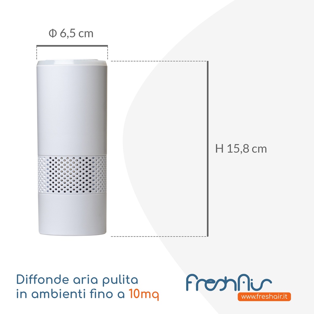 Purificatore d'aria portatile Fresh Air ME + 5 filtri ricambio | Hepa,Carboni, UV | fino 10 m² | FreshAir