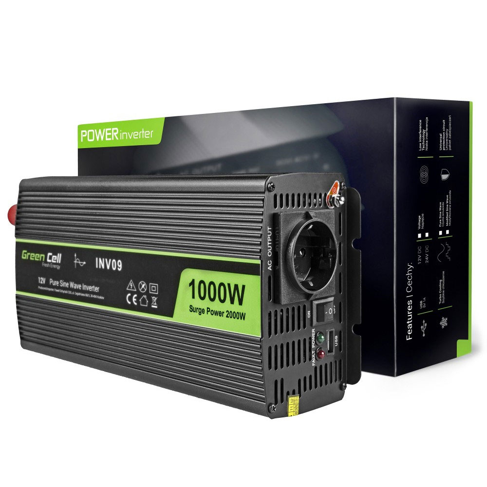 Inverter onda pura 1000W 12V Stand alone | Green Cell