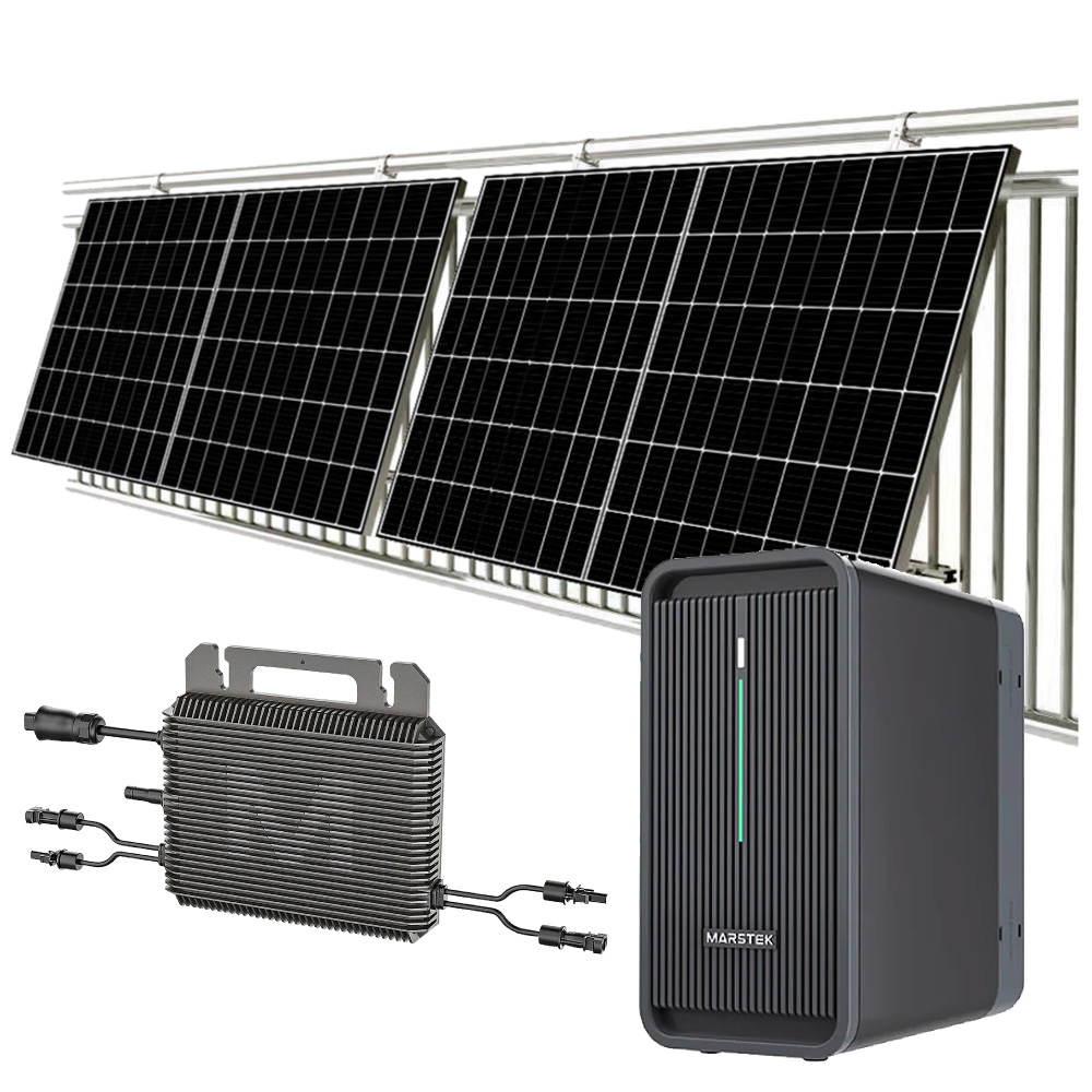 Kit fotovoltaico da balcone con accumulo 2,2kWh ed inverter 800W Marstek conforme CEI0-21 | KIT08KWCEIBAT