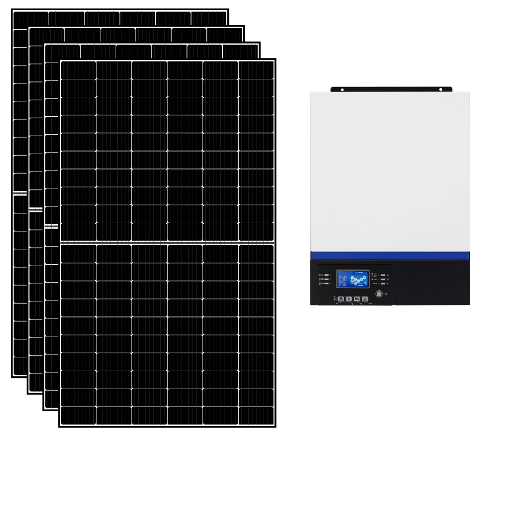 Kit fotovoltaico ibrido 3 kWp con inverter All-in-One 5000W 48V MPPT senza accumulo | KIT3KWED