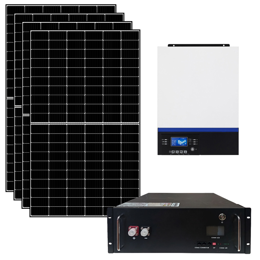 Kit fotovoltaico ibrido 3 kWp con inverter All-in-One 5000W 48V MPPT e Supercondesatore | KIT3KWSUP