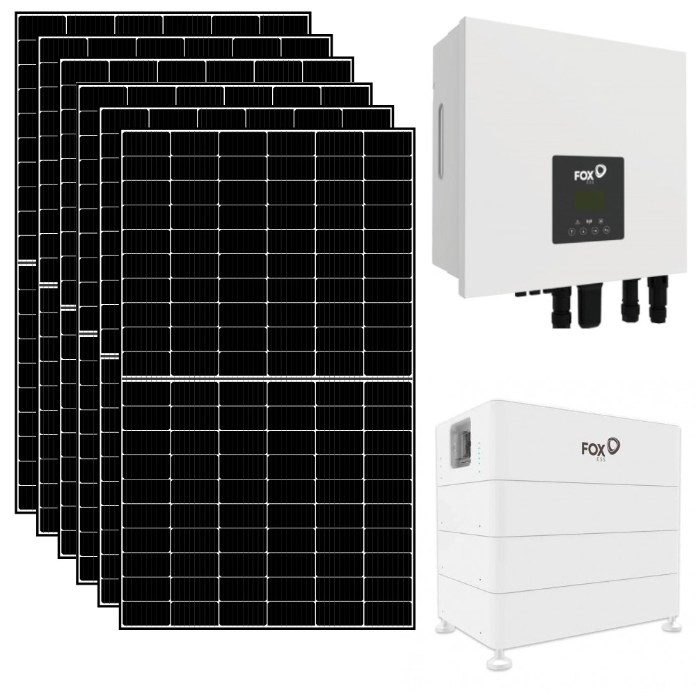 Kit fotovoltaico 6 kWp con accumulo 11,6 kWh con pannelli, inverter FOX e batterie FOX