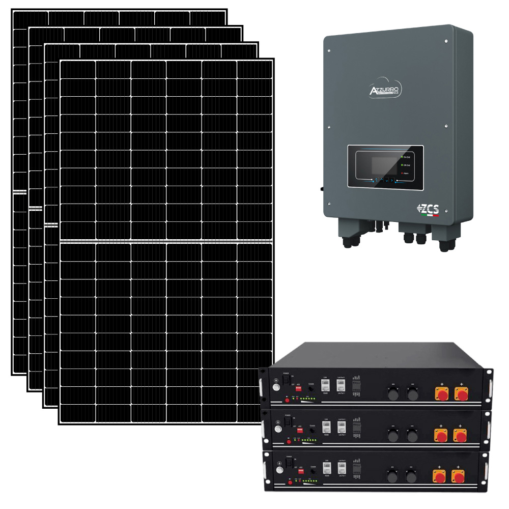 Kit fotovoltaico 4,5 kWp con accumulo 7,2 kWh con pannelli, inverter Zucchetti e batterie Pylontech