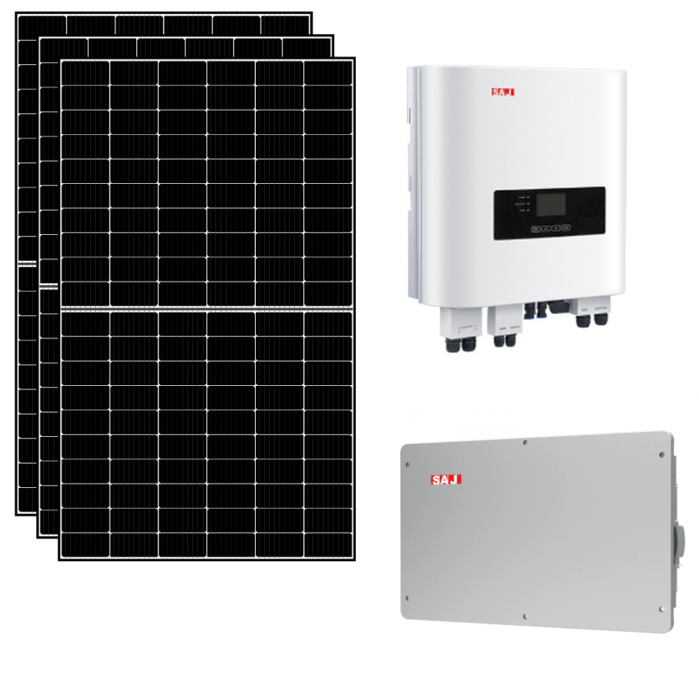 Kit fotovoltaico 3 kWp con accumulo 5 kWh con pannelli, inverter SAJ e batterie SAJ