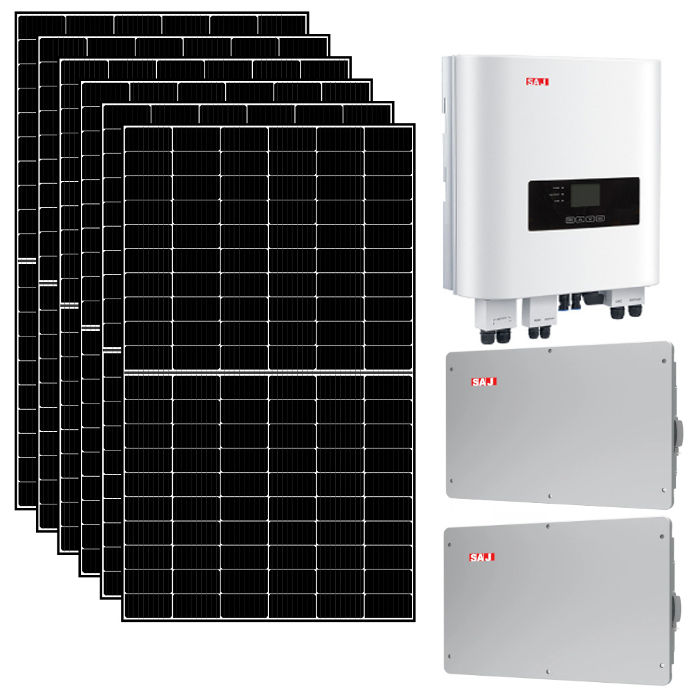 Kit fotovoltaico 6 kWp con accumulo 10 kWh con pannelli, inverter SAJ e batterie SAJ