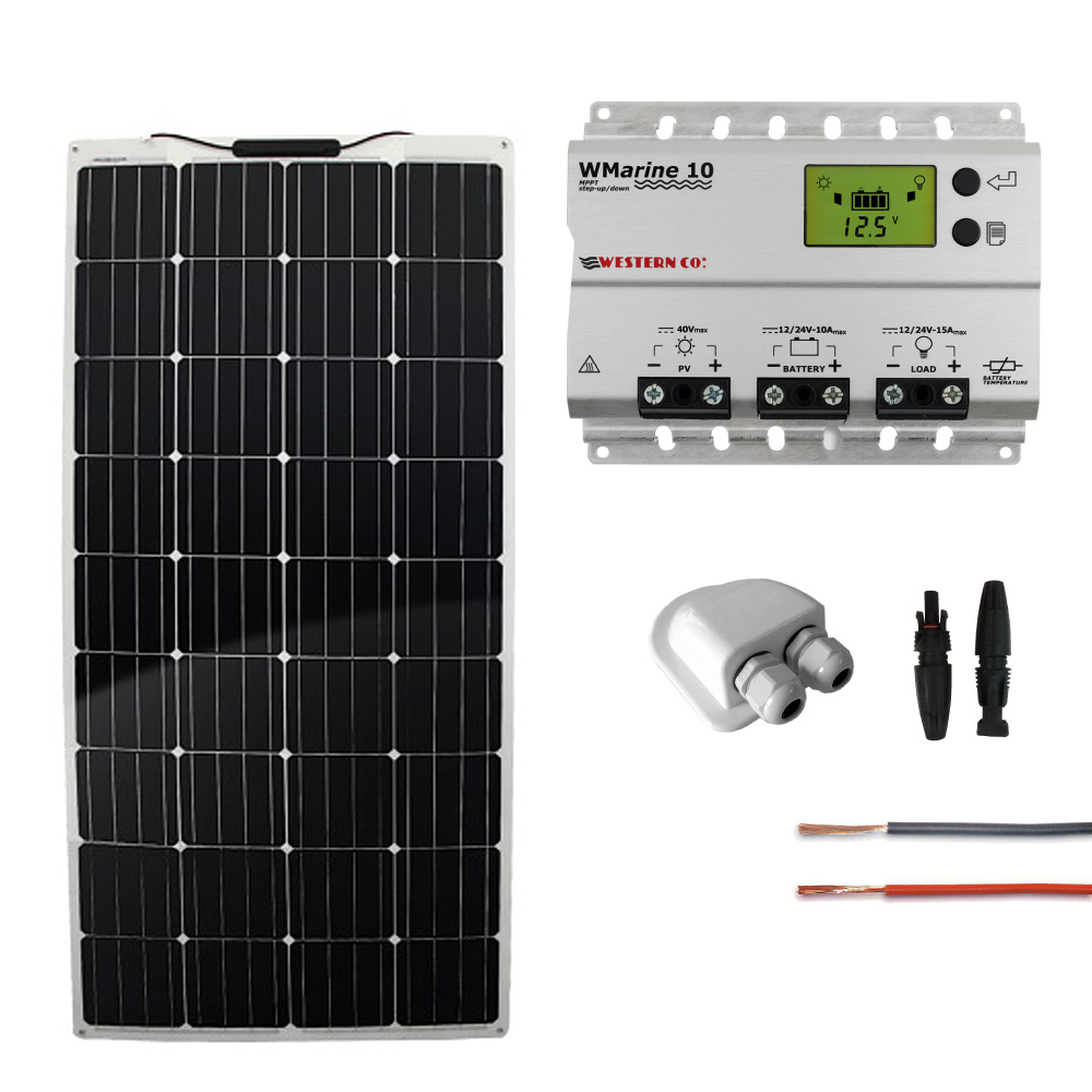 Kit fotovoltaico per nautica con pannello semi-flessibie 150Wp mono | NAUM150