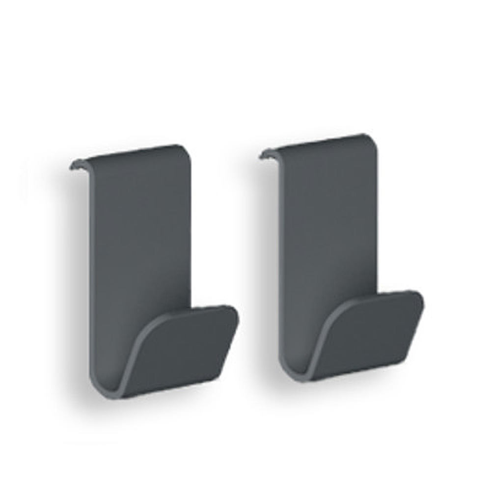 Coppia ganci porta accappatoio antracite per radiatore scaldasalviette REBAS | Saros