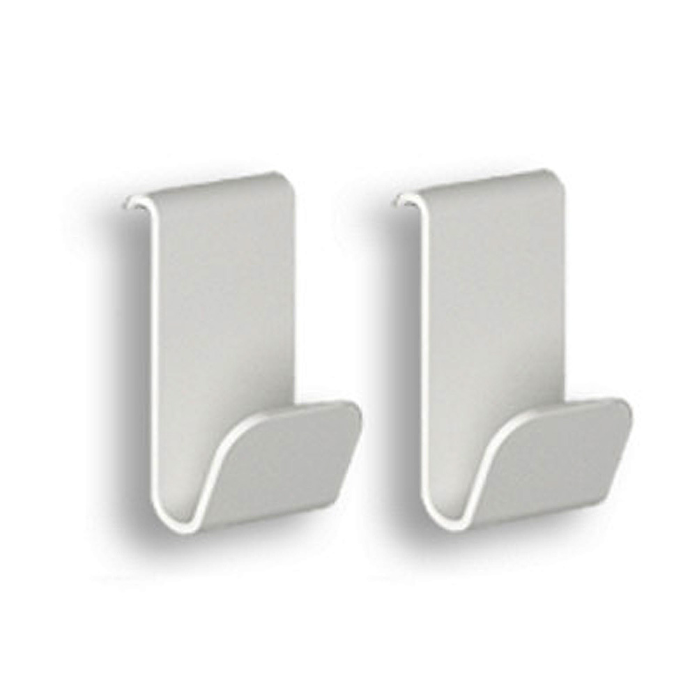 Coppia ganci porta accappatoio bianco per radiatore scaldasalviette REBAS | Saros