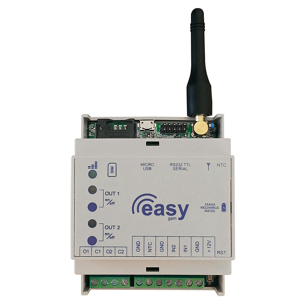 Hiteks Easy DIN | Cronotermostato e attuatore GSM da barra DIN