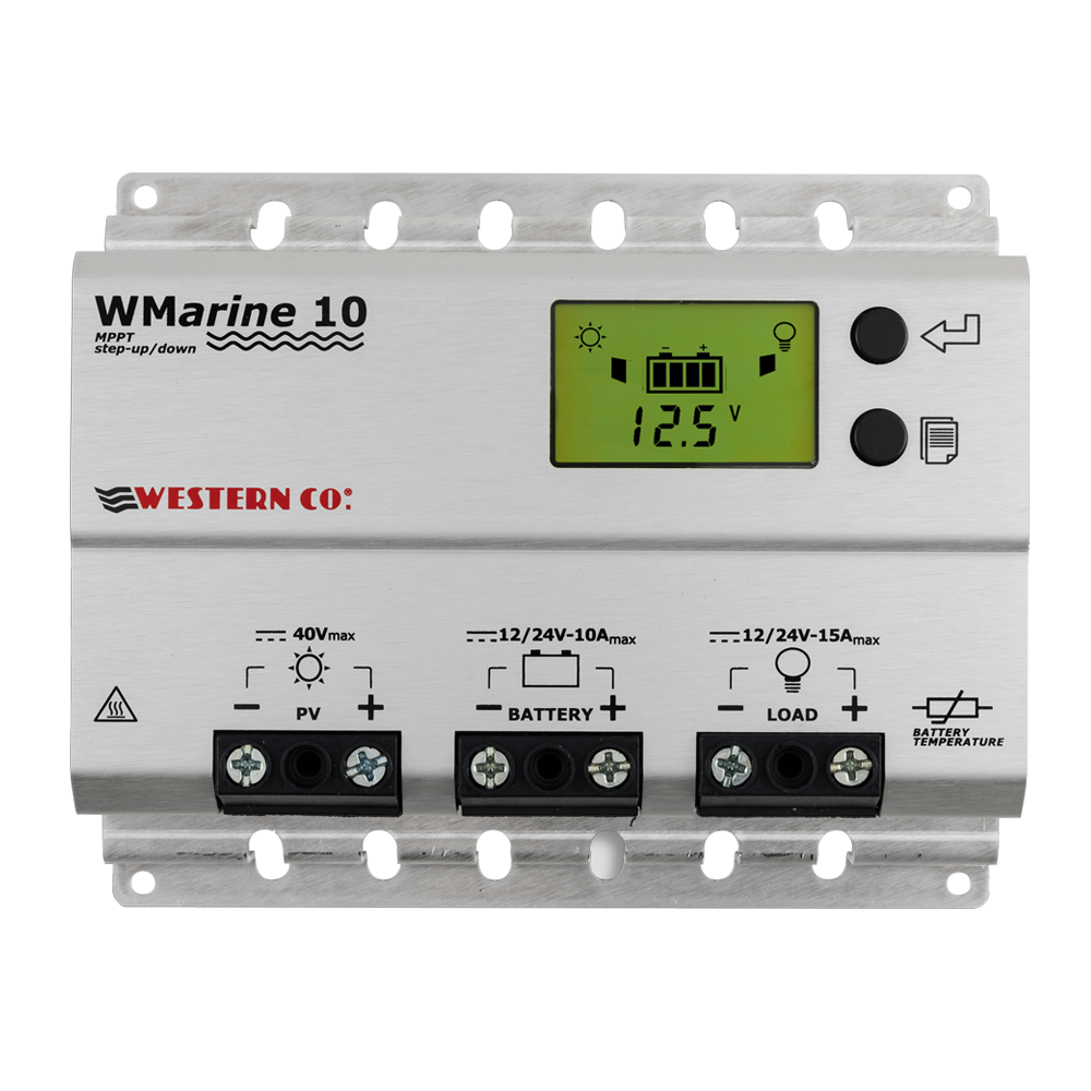 Regolatore di carica MPPT 10A 12/24V STEP UP| WMarin10 | Western Co.