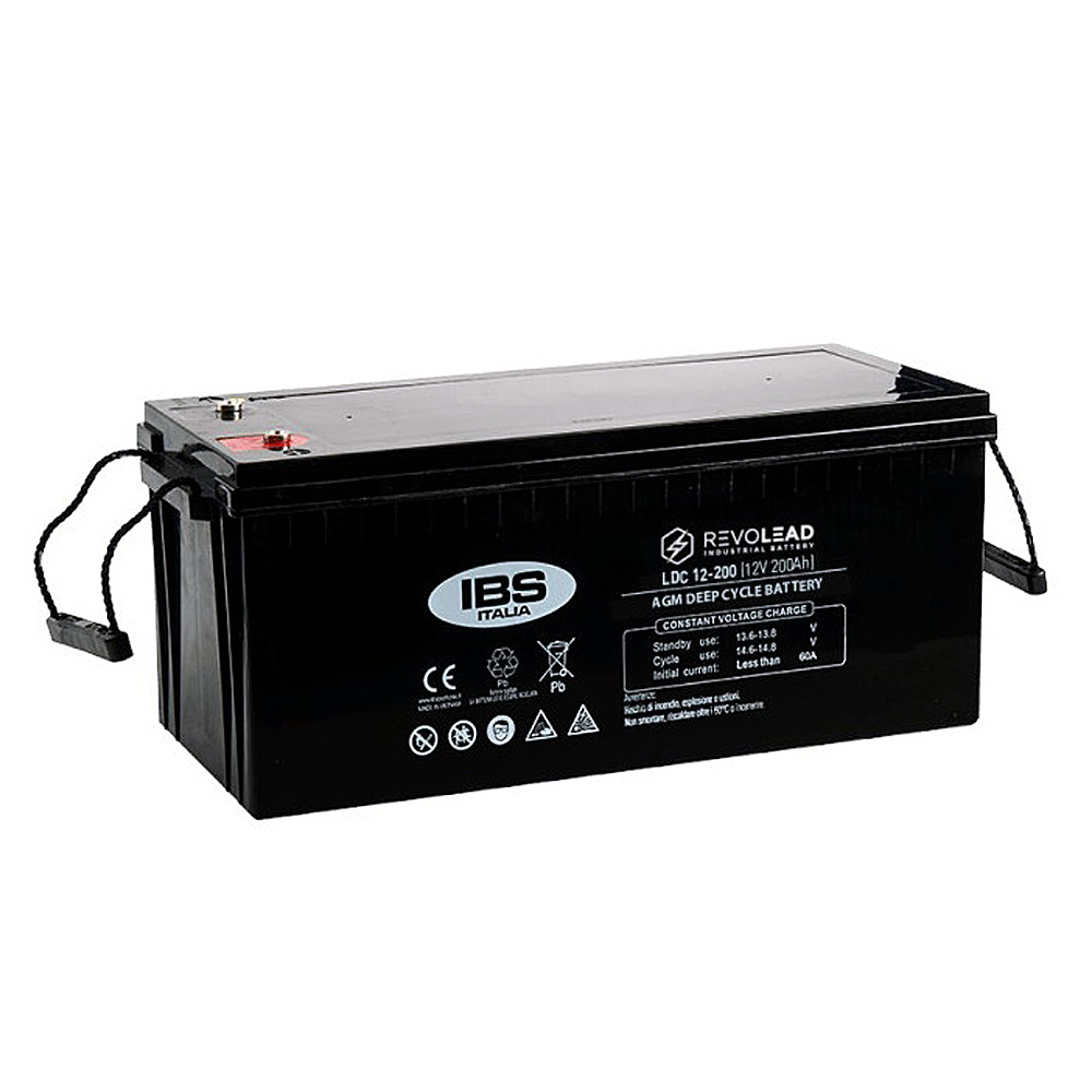 Batteria piombio AGM piastra piana 200Ah 12V senza manutenzione | REVOLEAD LGB12-200