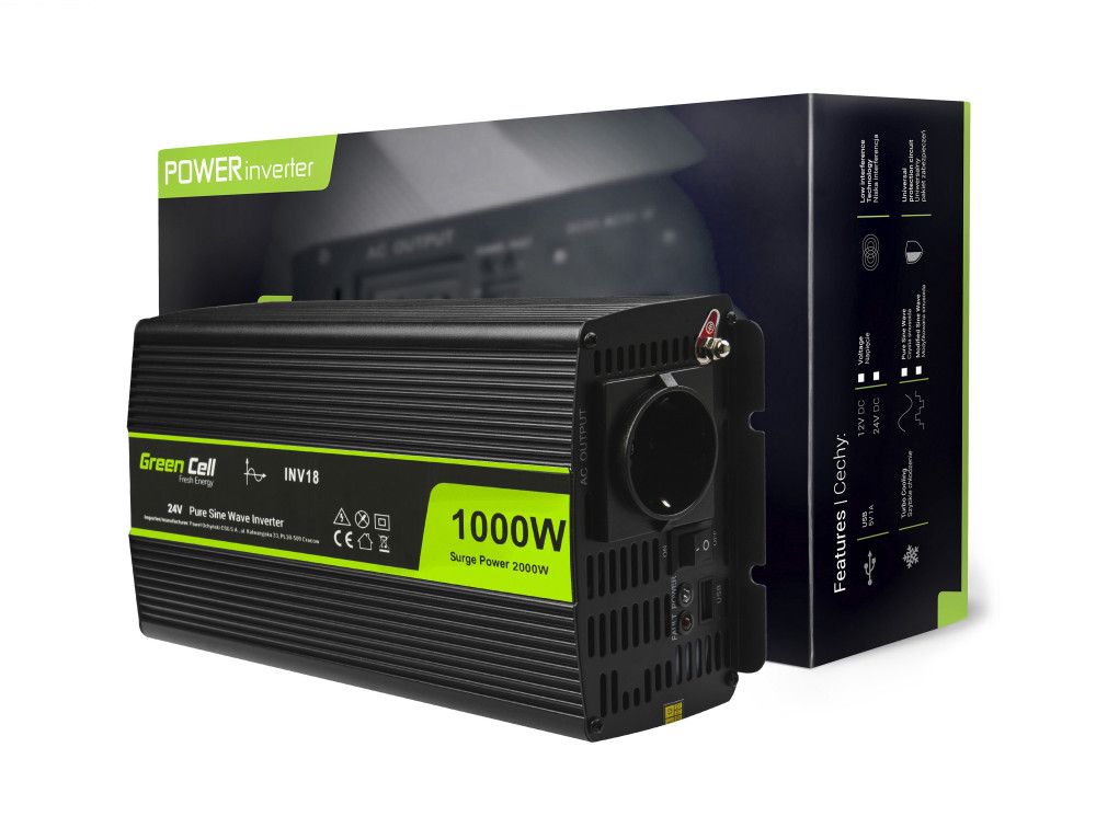 Inverter onda pura 1000W 24V Stand alone | Green Cell