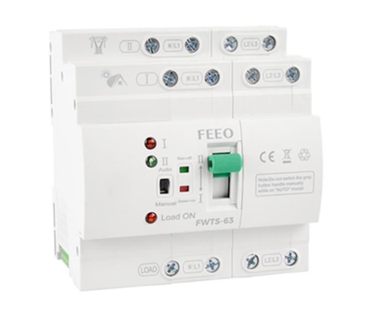 Commutatore ATS FWTS automatico e manuale trifase per fotovoltaico | FEEO FWTS63-4P