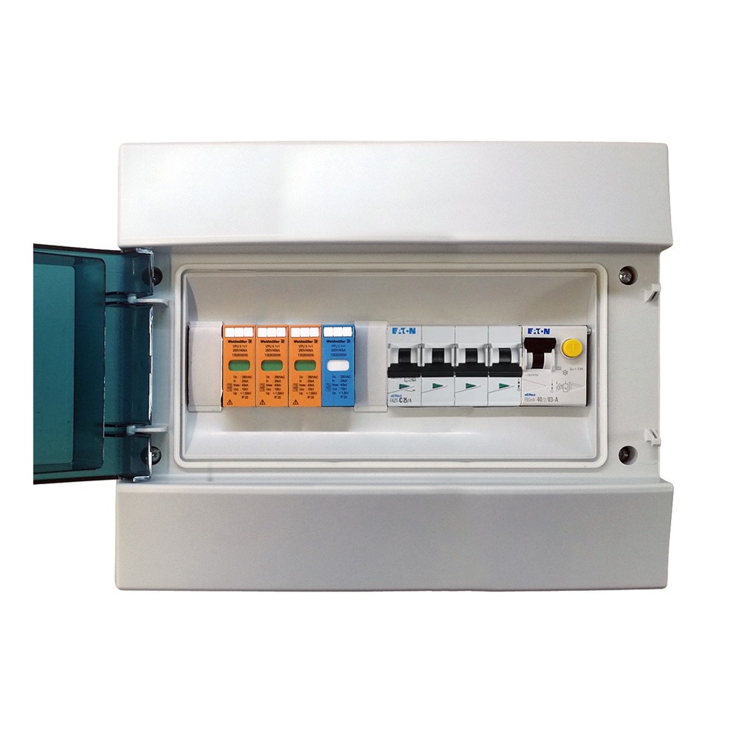 Kit quadro di protezione CA 25A specifico per impianti fotovoltaici TRIFASE (ideale fino a 15 kW)