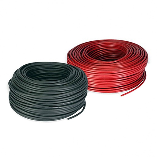 [2XPV4-50M] Cavi solari specifici per fotovoltaico 50mt ROSSO+NERO sezione 4 mm²
