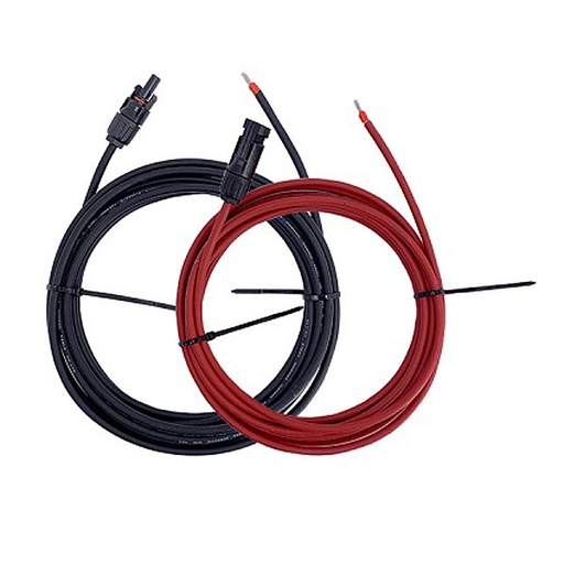 [2XPV4-5M] Cavi 5mt ROSSO+NERO sezione 4 mm² con connettore MC4 precablato