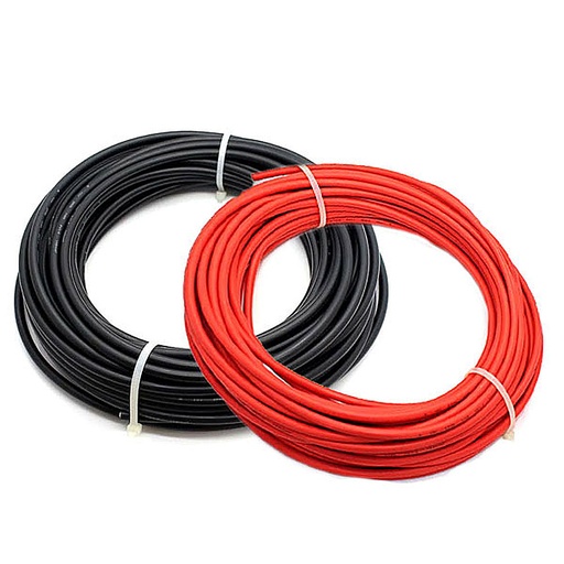 [2xPV6-20M] Cavi solari specifici per fotovoltaico 20mt ROSSO+NERO sezione 6 mm²