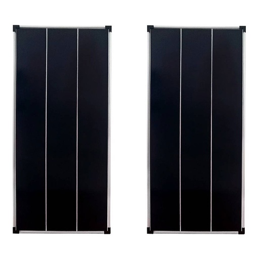 [2XSZ100-36M(B)] Coppia pannelli fotovoltaici full black 100 Wp monocristallino per impianti ad isola 12V | Solmax 116x45 (2 pezzi)