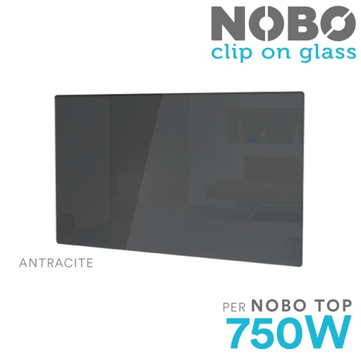 [87000143] Clip on glass antracite per NOBO 750W