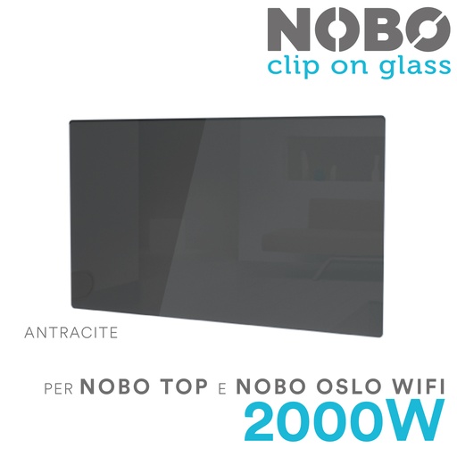 [87000147] Clip on glass antracite per NOBO 2000W