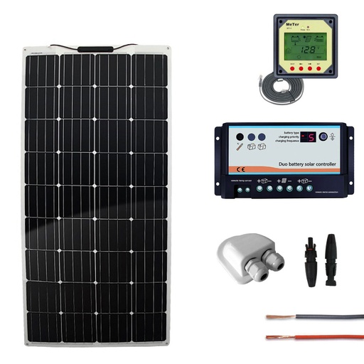 [CAMP100FLEX] Kit fotovoltaico per camper con pannello semi-flessibie 100Wp mono | CAMP100FLEX
