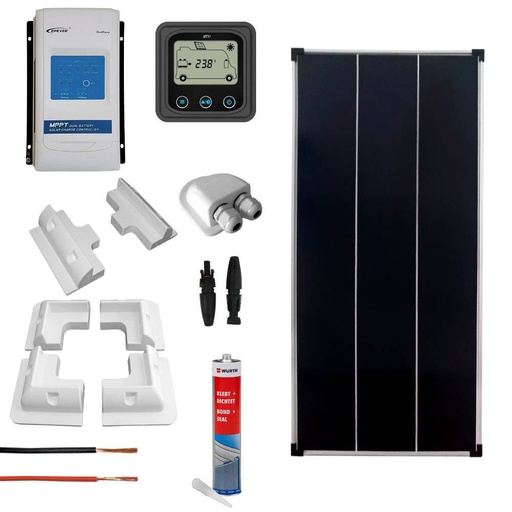 [CAMP100MPPT] Kit fotovoltaico per camper con pannello 100Wp mono e regolatore MPPT | CAMP100MPPT