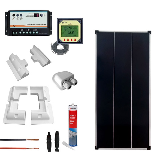[CAMP100P] Kit fotovoltaico completo per camper con pannello 100Wp mono | CAMP100PRO