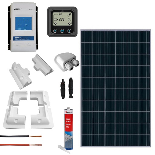 [CAMP450MPPT] Kit fotovoltaico per camper con pannello >450Wp mono e regolatore MPPT