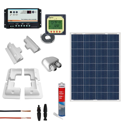[CAMP80P] Kit fotovoltaico completo per camper con pannello 80Wp poli | CAMP80PRO