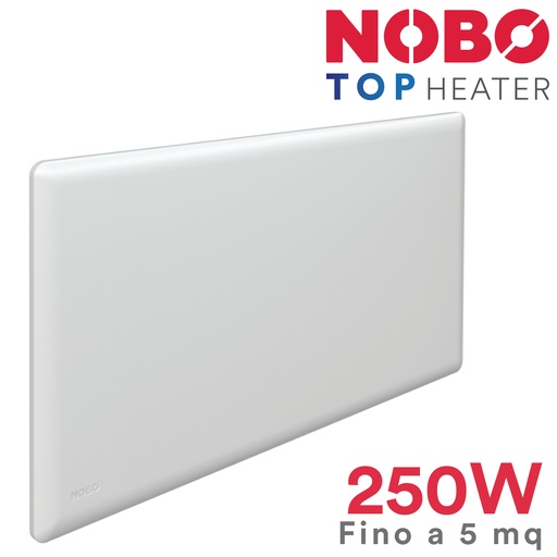 [E82440002] Radiatore elettrico norvegese NOBO 250W per ambienti fino a 5 m² (include termostato NCU-2Te)